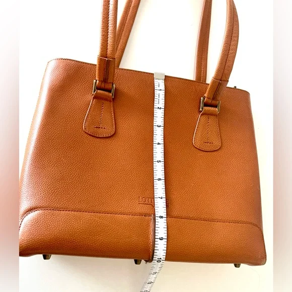 Lottusse Tan Leather Structured Shoulder Bag - Picture 8 of 9
